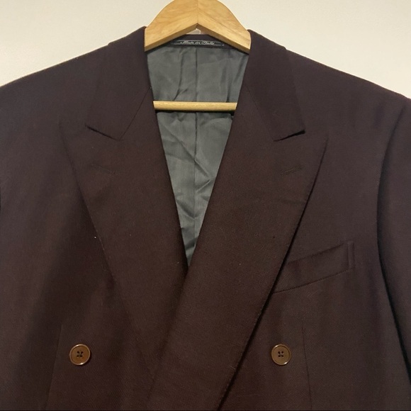 Ermenegildo Zegna wool cashmere maroon blazer Size 54 - Picture 4 of 9